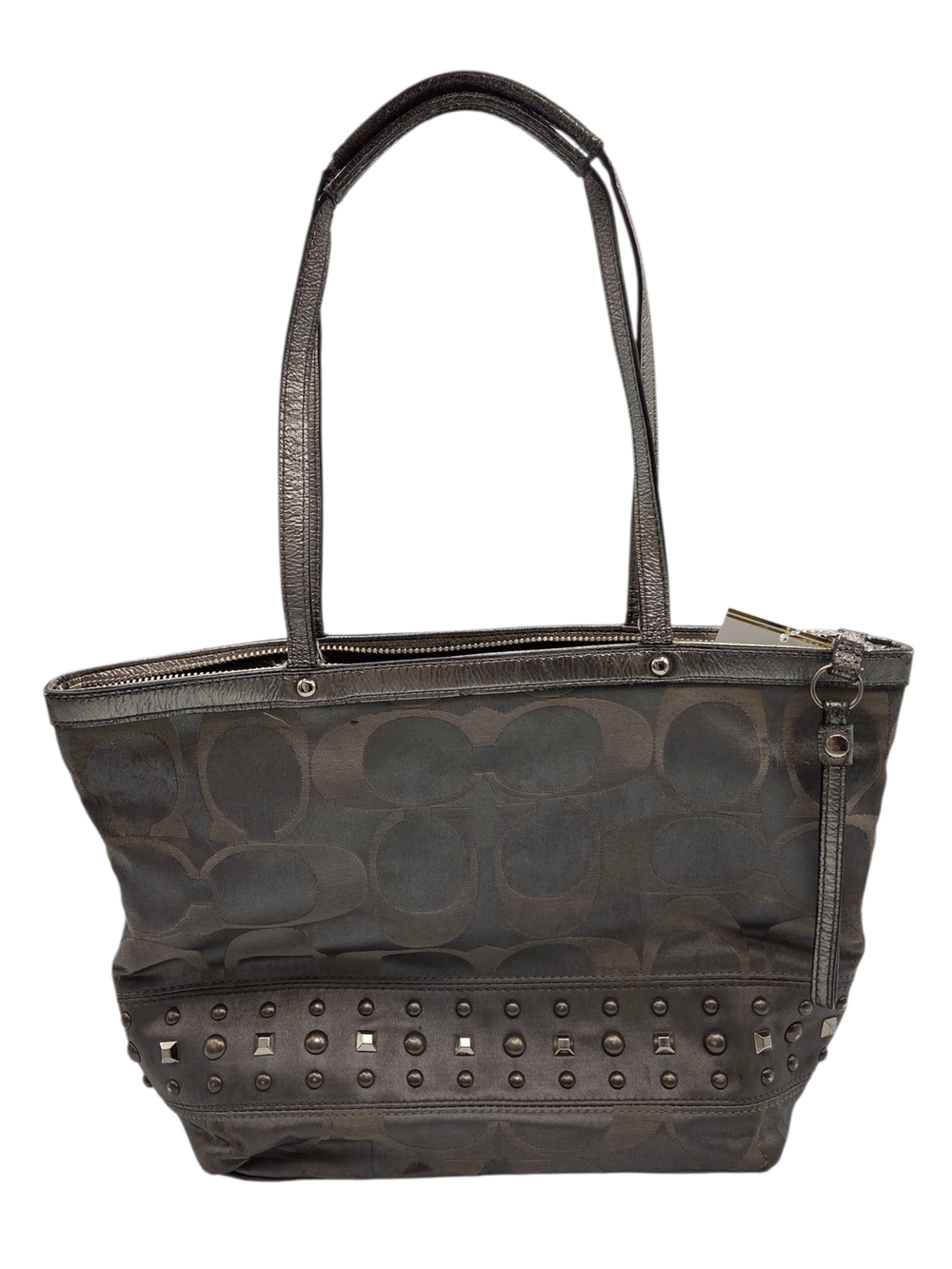 Coach Charcoal Signature Studded Tote
